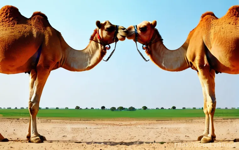 낙타 물 저장 비밀 - Here are three detailed image generation prompts in English, based on the provided text about camels...