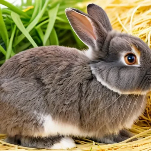 토끼 사료 비교 분석 - **Prompt: A healthy, happy adult domestic rabbit enjoying its essential diet.**
    "A fluffy, healt...