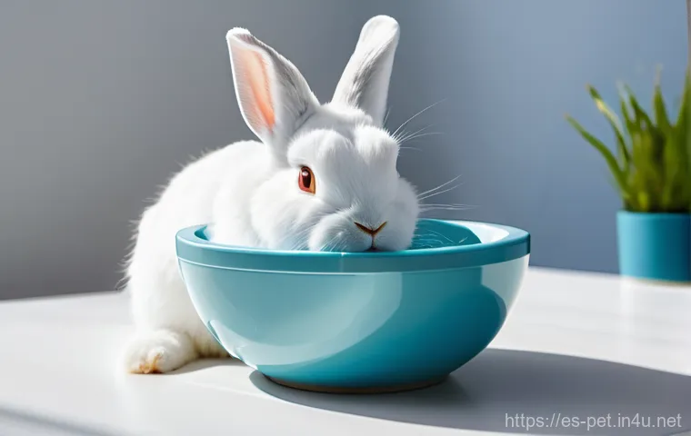 토끼 사료 비교 분석 - **Prompt: A colorful and healthy fresh vegetable meal for rabbits.**
    "Two adorable, clean domest...